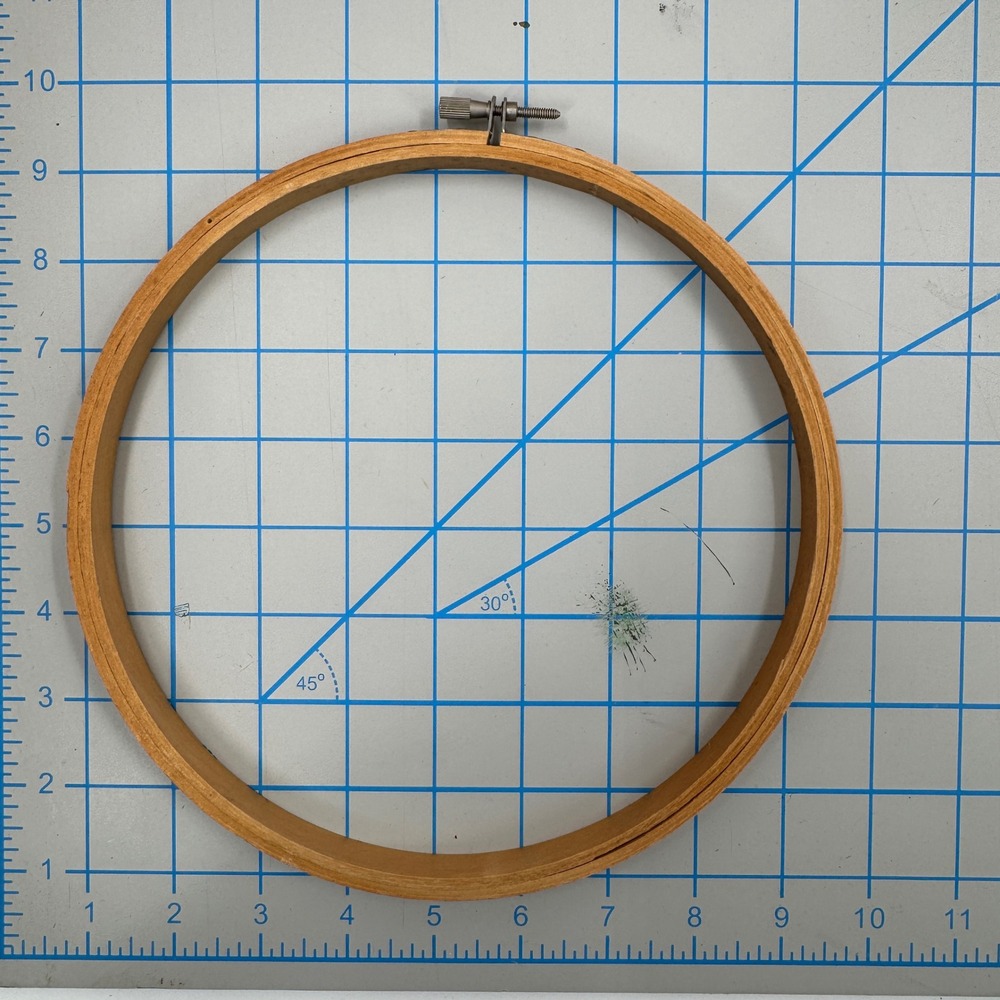 Vintage 8 Inch Wooden Embroidery Hoop Round Adjustable Screw Tension Taiwan